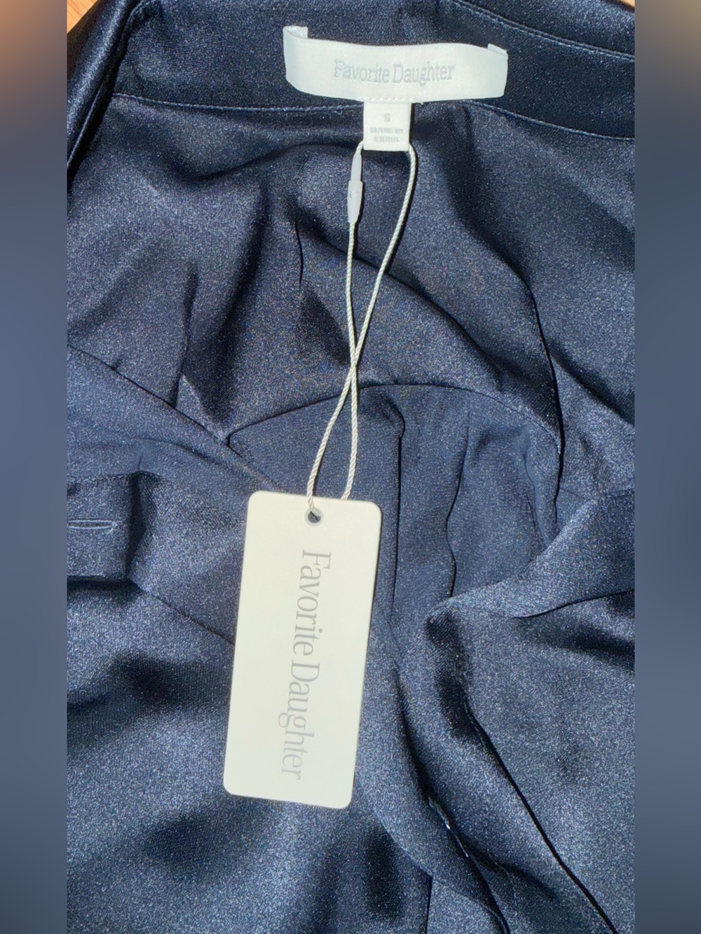 Favorite Daughter Navy Satin Bodysuit Small - Picture 7 of 8